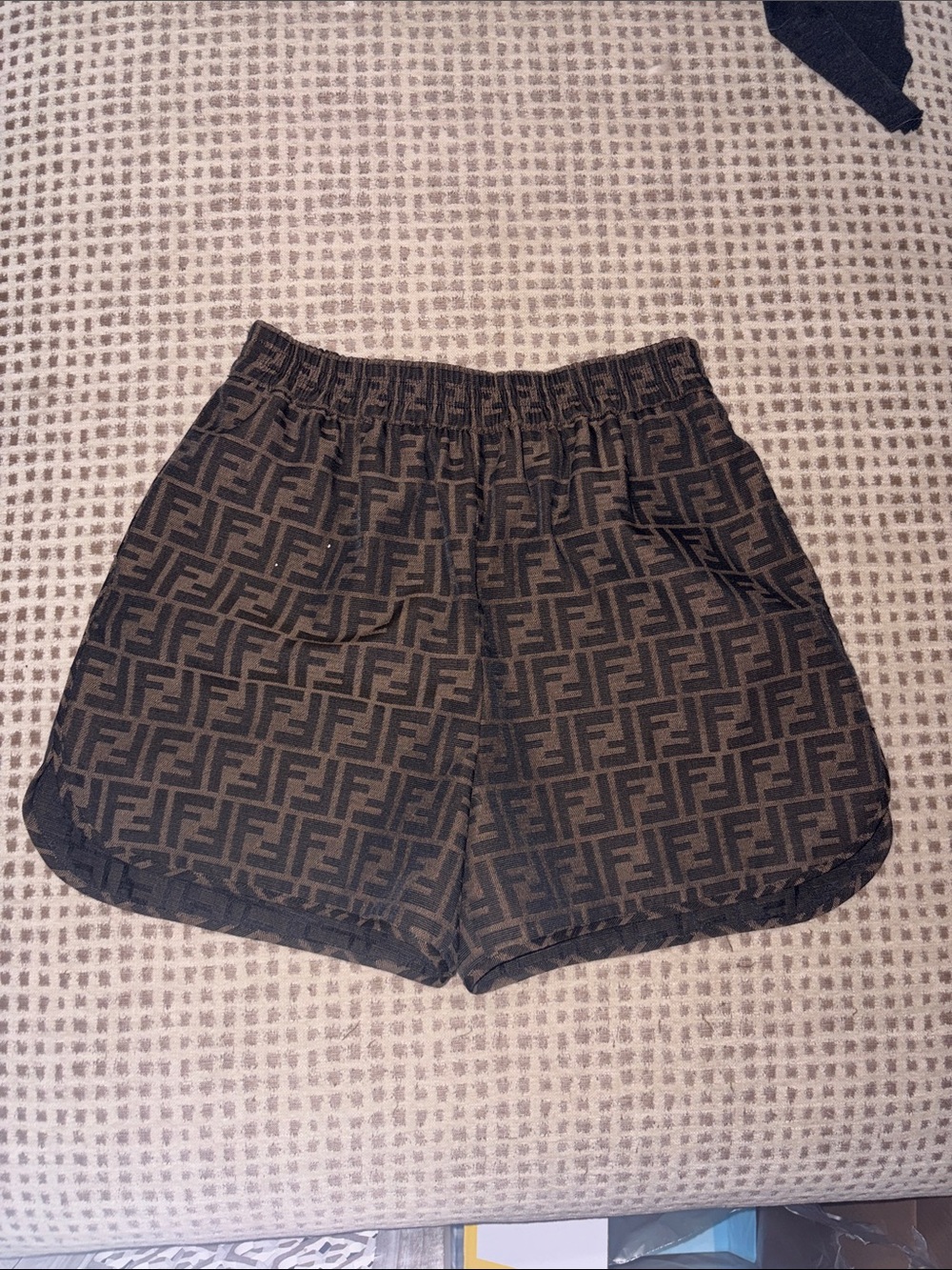 Fendi Black & Brown Monogram Athletic Shorts